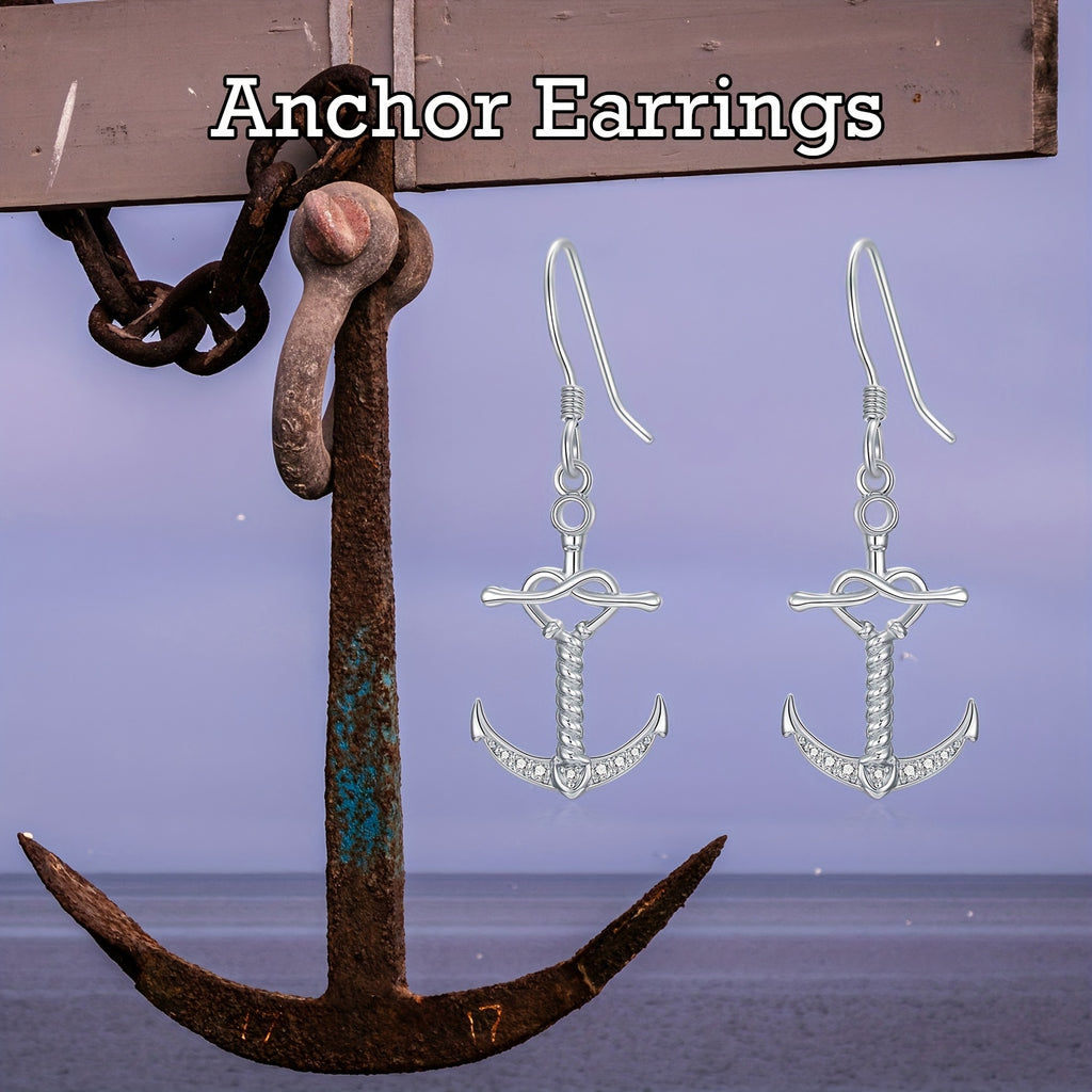 Earrings Women's Silvery Dangle Anchor Earrings