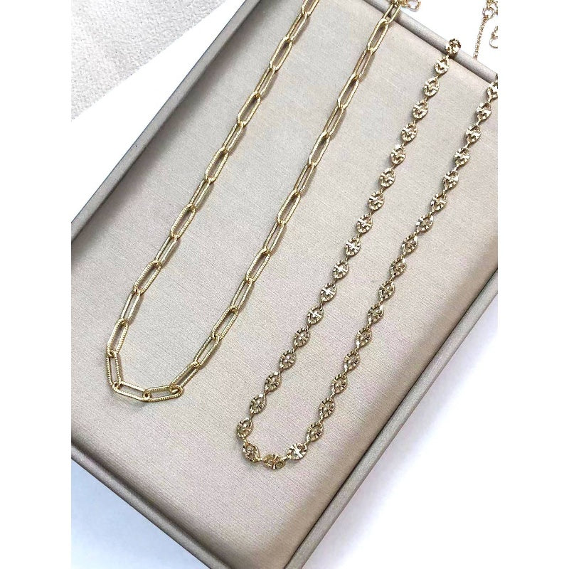 Lxalry Double Layer Clavicle Chain Necklace Women Girls Recycled Iron Stackable Jewelry Set Nickel - Lead - Birthday Anniversary