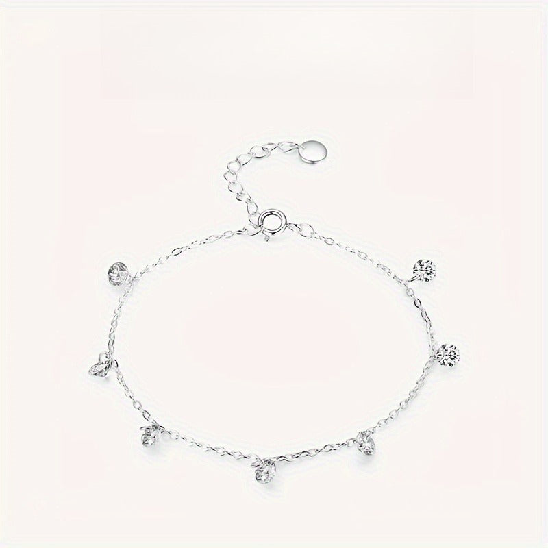 Designer Full 925 Sterling Silver Light Luxury Bracelet for Women, Ins Small Design Hand Ornament Gift S925 Silver Net Weight: 1.4g