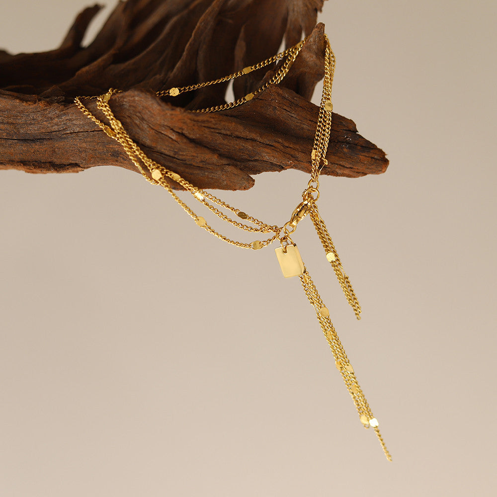 Original Light Luxury Lake Light Water Shadow Handmade Multi-Layer Tassel Shiny Bag Versatile Exquisite Daily Hand Birthday Gift for Women