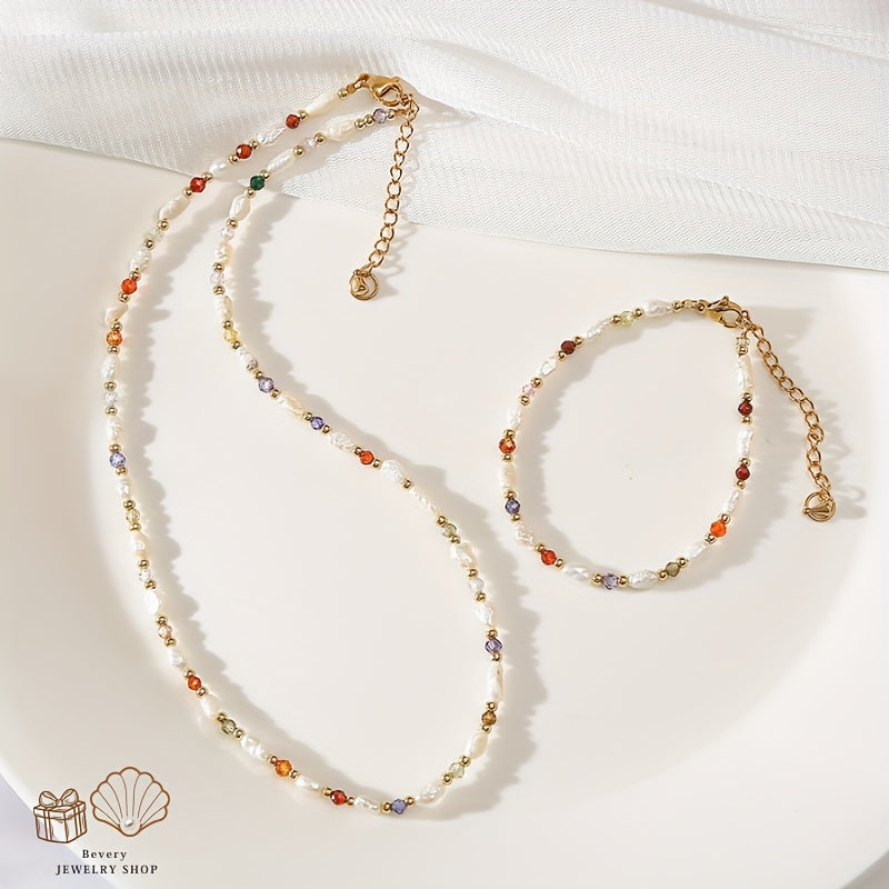 Elegant Freshwater Pearls Necklace with Golden-Tone Accents - June Birthstone, Ideal for Weddings, Music Festivals, and Special Occasions, Festive Accessory|Elegant Necklace|Golden-Tone Accents, Necklace for, For Teenager