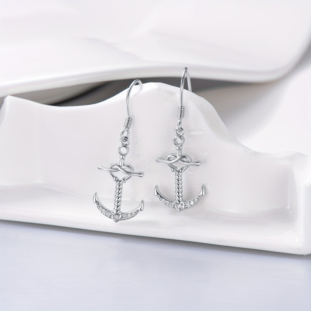Earrings Women's Silvery Dangle Anchor Earrings