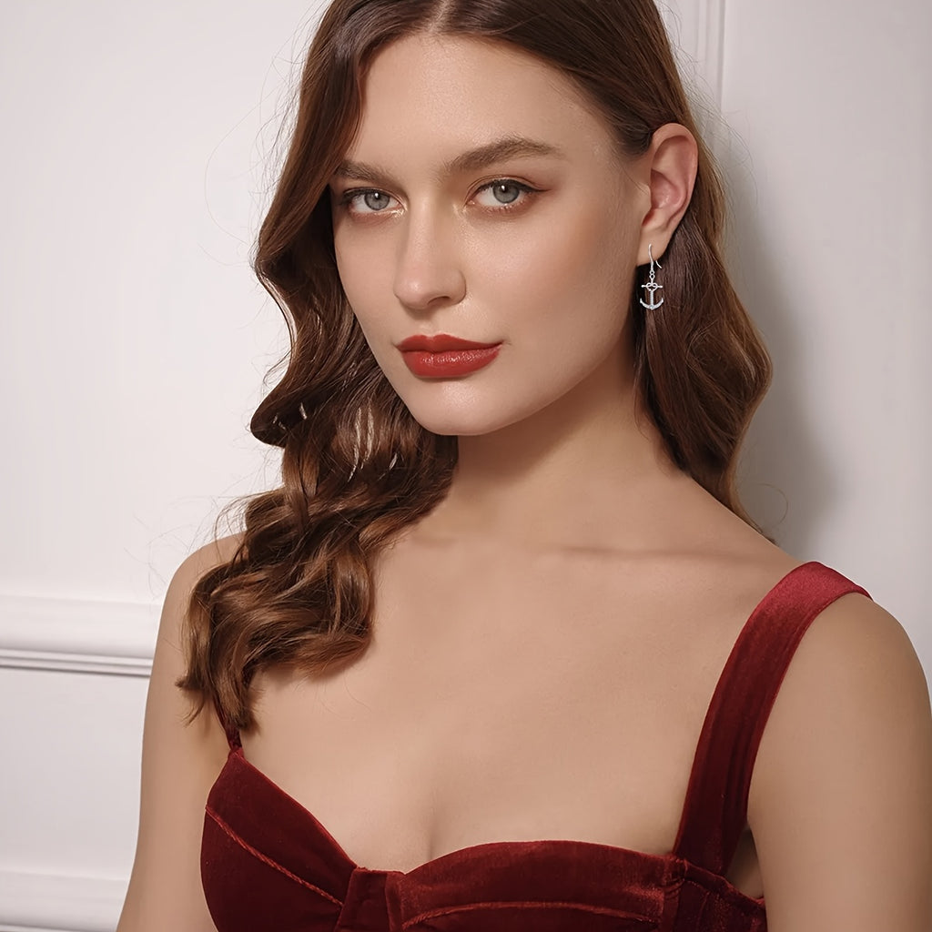 Earrings Women's Silvery Dangle Anchor Earrings