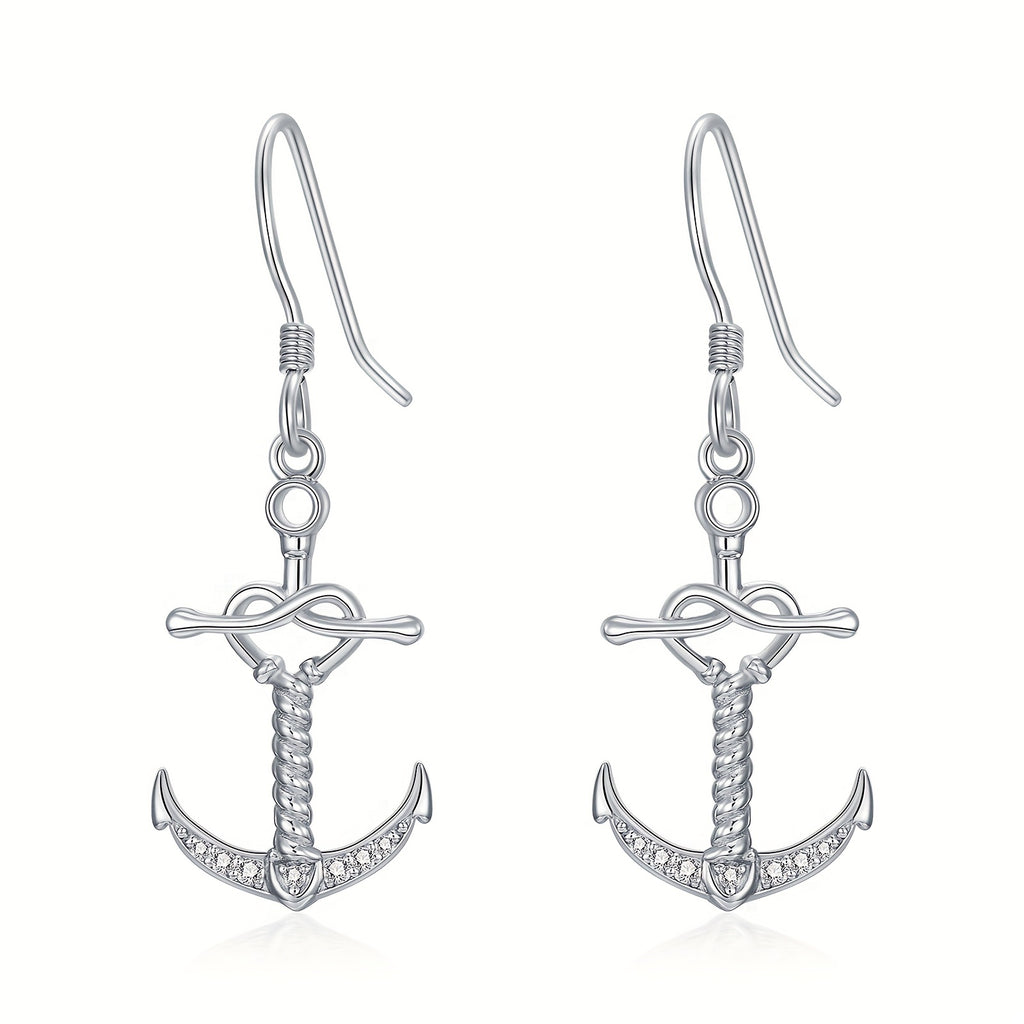 Earrings Women's Silvery Dangle Anchor Earrings