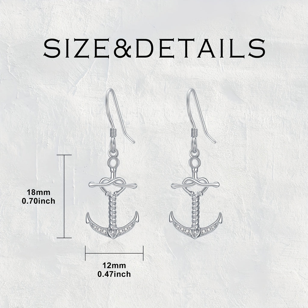 Earrings Women's Silvery Dangle Anchor Earrings