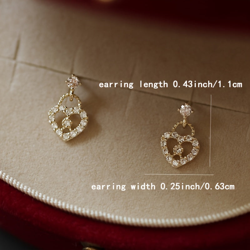 S925 Sterling Silver Teardrop Dangle Earrings with Sparkling Cubic Zirconia - Elegant Vintage-Inspired Design for Daily Wear & Gifting, Valentine'S Day Accessory, Cute Earrings