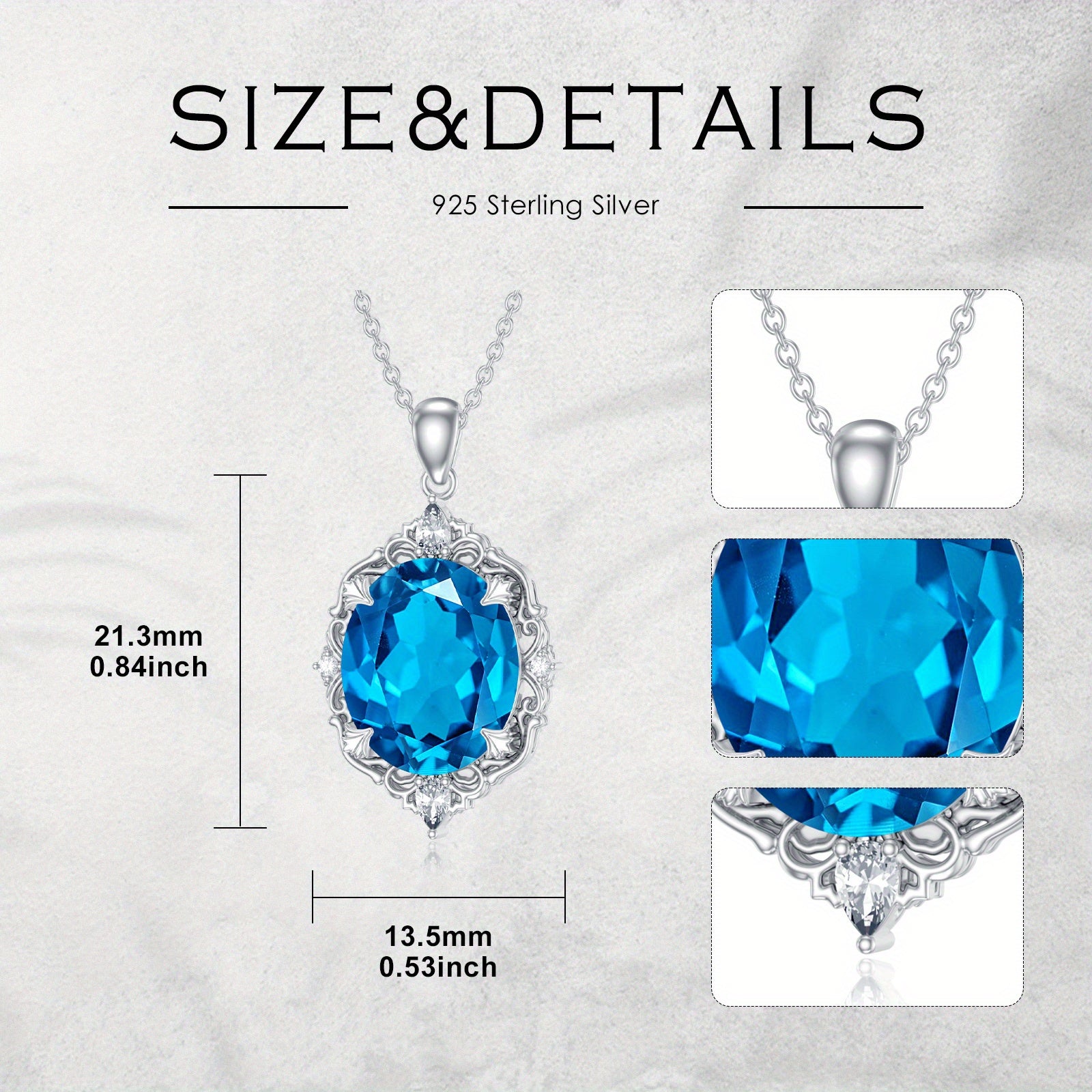 Ladies Swiss Blue Swan Stone Pendant Necklace Men Ladies Moissanite Necklace, Moissanite Cuban Chain, Best Gifts for Birthdays, Commemorations, Holiday Gifts