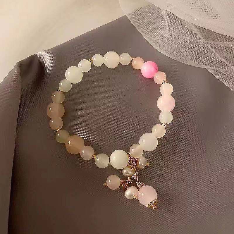 Korean Version of Simple Personalized Freshwater Pearl Strawberry Crystal Bracelet