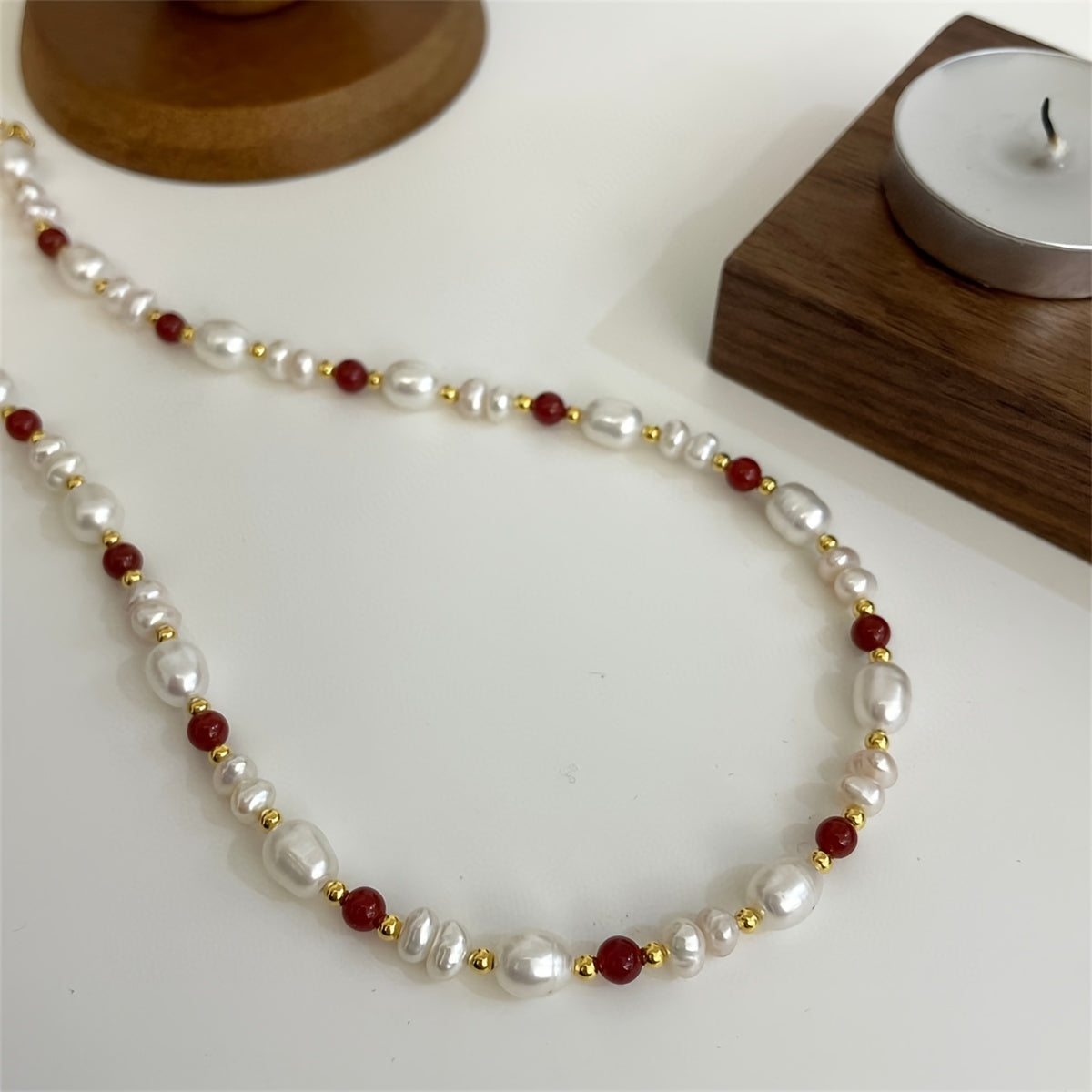 925 Silver Necklace With Natural Freshwater Pearl Beads Necklace Elegant Simple Style Daily Wear Accessories Original Design Fine Jewelry Valentine's Day Gift With Gift Box