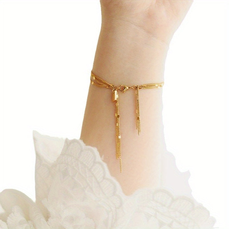 Original Light Luxury Lake Light Water Shadow Handmade Multi-Layer Tassel Shiny Bag Versatile Exquisite Daily Hand Birthday Gift for Women