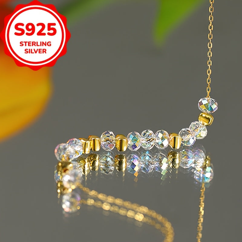 1pc of S925 sterling Silvery Korean-style colorful bead bracelet, suitable for women to wear, featuring a simple and luxurious style. Perfect as a gift for couples or friends, ideal for daily use, parties, beach vacations, and all seasons
