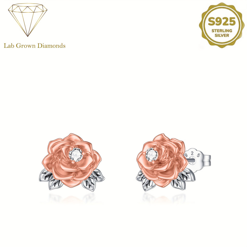 Rose Earrings for Women Sterling Silver Rose Stud Earrings Jewelry for Mothers Day Birthday Valentines Christmas Birthday