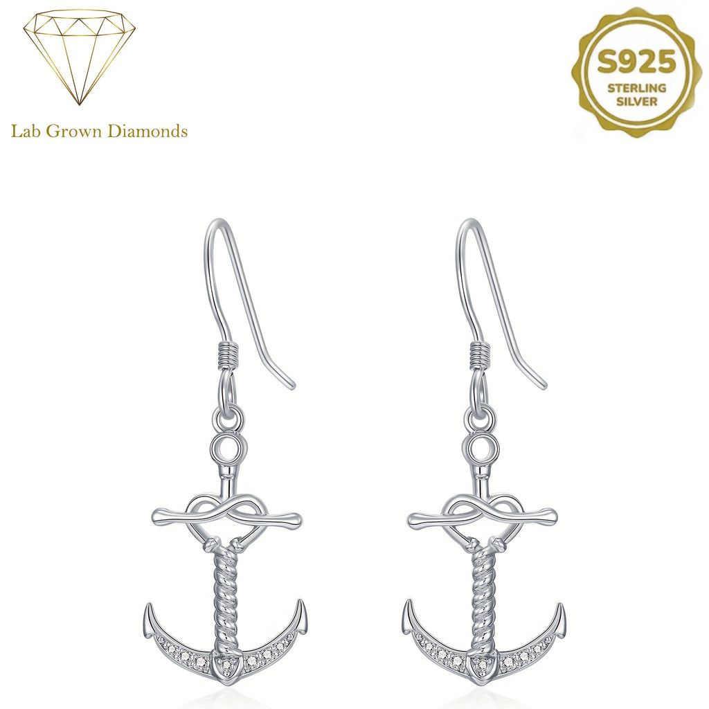 Earrings Women's Silvery Dangle Anchor Earrings