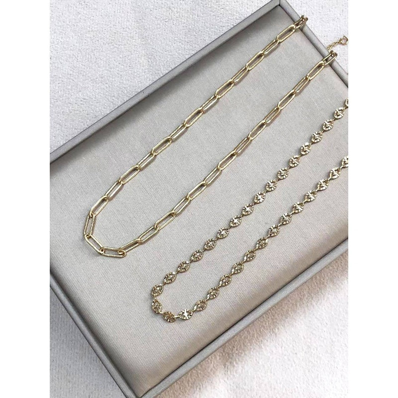 Lxalry Double Layer Clavicle Chain Necklace Women Girls Recycled Iron Stackable Jewelry Set Nickel - Lead - Birthday Anniversary