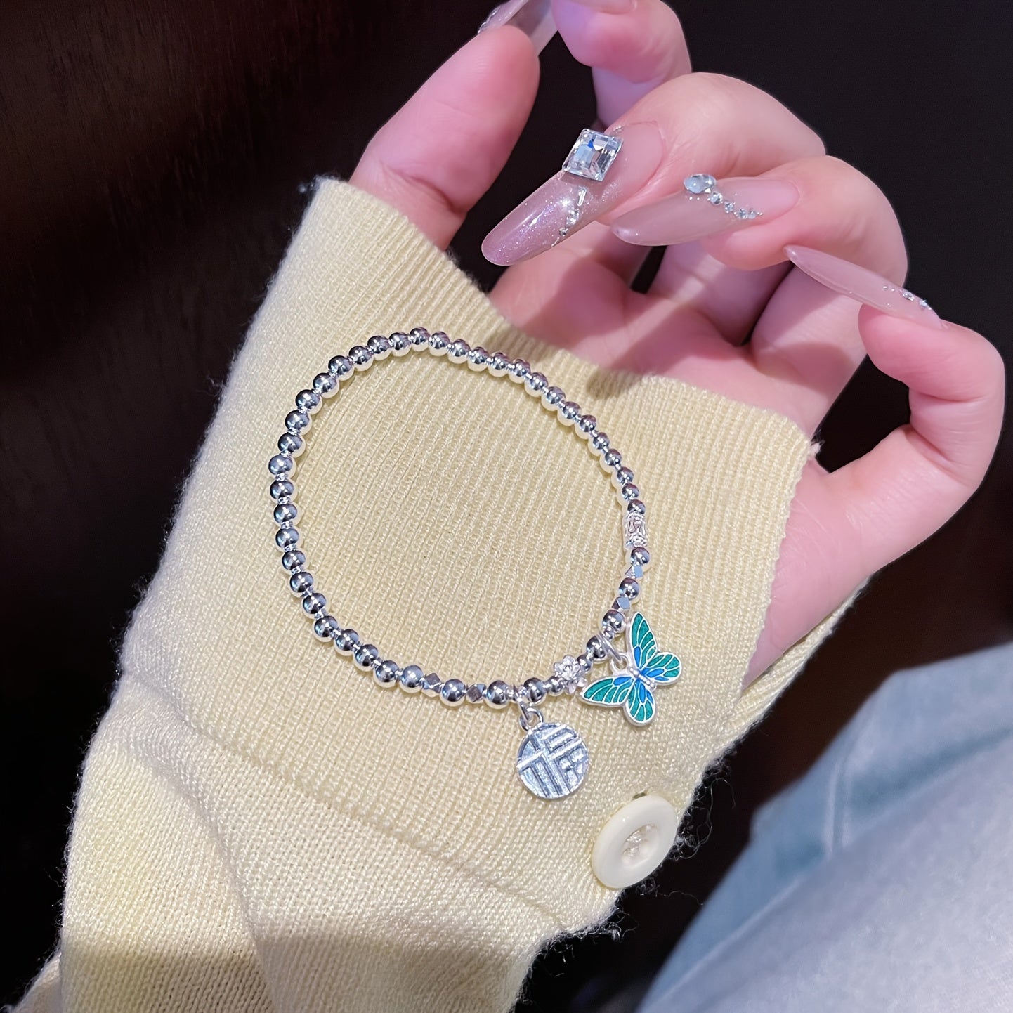 The Elegant Butterfly Bracelet Made of S925 Silvery Is a Popular And Stylish Choice., For Teenager