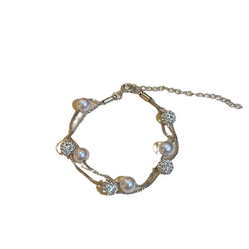 Women'S Bohemian & Classic Double-Layer Bracelet with & Pink - Elegant Multi-Color Beads, February Birthstone Accent, Versatile Everyday & Party Jewelry Gift for Women, Durable Timeless Design for Year-Round Wear