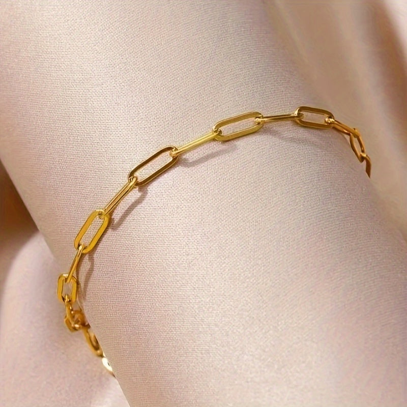 Elegant Golden-Tone Heart-Shaped Pendant Necklace for Women - Chunky Y-Chain Design, Perfect for Daily Wear & Parties, Ideal Valentine'S Day Gift, All-Season Accessory, Valentine'S Day Jewelry|Chunky Chain Necklace|Durable Iron Chain, Heart Necklace